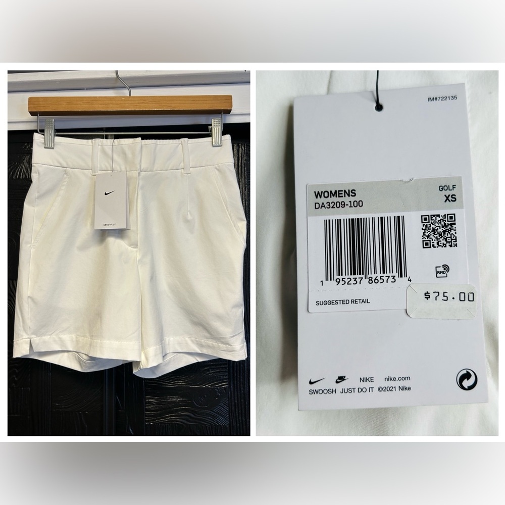 Nike Dri-FIT NWT‎ Victory 5" Golf Shorts Size XS White Standard Fit Preppy NEW